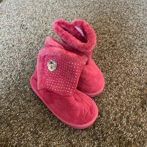 Plush pink boots